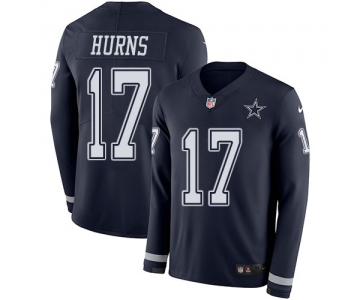 Nike Cowboys 17 Allen Hurns Navy Blue Team Color Men's Stitched NFL Limited Therma Long Sleeve Jersey