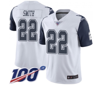 Nike Cowboys #22 Emmitt Smith White Men's Stitched NFL Limited Rush 100th Season Jersey