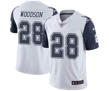 Nike Cowboys #28 Darren Woodson White Men's Stitched NFL Limited Rush Jersey