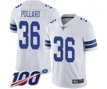 Nike Cowboys #36 Tony Pollard White Men's Stitched NFL 100th Season Vapor Limited Jersey