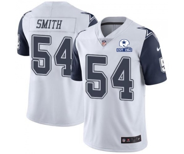 Nike Cowboys #54 Jaylon Smith White Men's Stitched With Established In 1960 Patch NFL Limited Rush Jersey