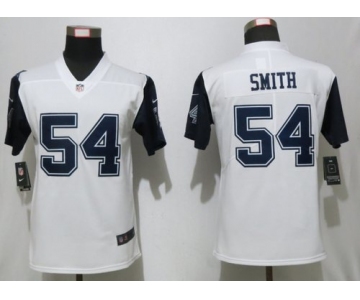 Nike Cowboys 54 Jaylon Smith White Throwback Women Vapor Untouchable Limited Jersey