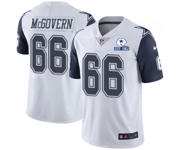 Nike Cowboys #66 Connor McGovern White Men's Stitched With Established In 1960 Patch NFL Limited Rush Jersey