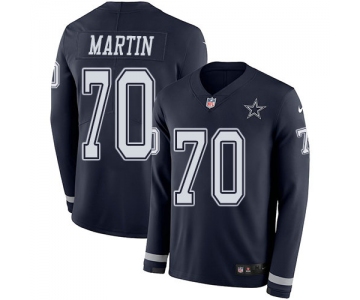 Nike Cowboys 70 Zack Martin Navy Blue Team Color Men's Stitched NFL Limited Therma Long Sleeve Jersey