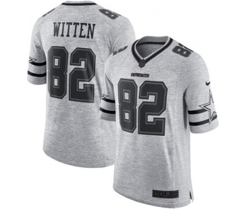 Nike Cowboys #82 Jason Witten Gray Men's Stitched NFL Limited Gridiron Gray II Jersey