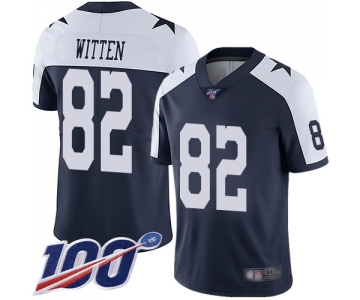 Nike Cowboys #82 Jason Witten Navy Blue Thanksgiving Men's Stitched NFL 100th Season Vapor Throwback Limited Jersey