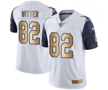 Nike Cowboys #82 Jason Witten White Men's Stitched NFL Limited Gold Rush Jersey