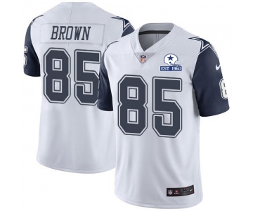 Nike Cowboys #85 Noah Brown White Men's Stitched With Established In 1960 Patch NFL Limited Rush Jersey