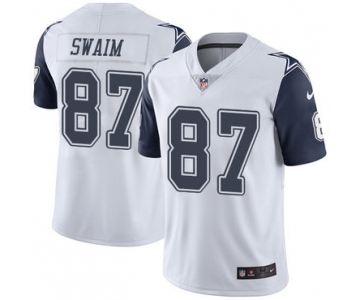 Nike Cowboys 87 Geoff Swaim White Men's Stitched NFL Limited Rush Jersey