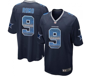 Nike Cowboys #9 Tony Romo Navy Blue Team Color Men's Stitched NFL Limited Strobe Jersey