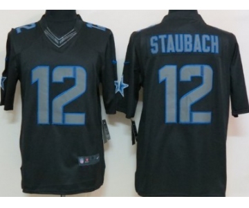 Nike Dallas Cowboys #12 Roger Staubach Black Impact Limited Jersey