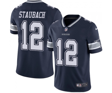 Nike Dallas Cowboys #12 Roger Staubach Navy Blue Team Color Men's Stitched NFL Vapor Untouchable Limited Jersey