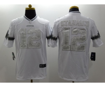 Nike Dallas Cowboys #12 Roger Staubach Platinum White Limited Jersey