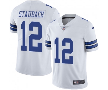 Nike Dallas Cowboys #12 Roger Staubach White Men's Stitched NFL Vapor Untouchable Limited Jersey