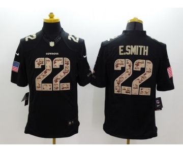 Nike Dallas Cowboys #22 Emmitt Smith Salute to Service Black Limited Jersey