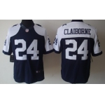 Nike Dallas Cowboys #24 Morris Claiborne Blue Thanksgiving Limited Jersey