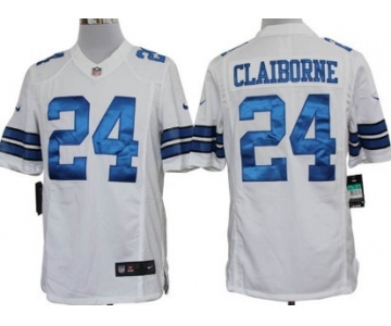 Nike Dallas Cowboys #24 Morris Claiborne White Limited Jersey