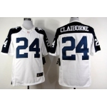 Nike Dallas Cowboys #24 Morris Claiborne White Thanksgiving Limited Jersey