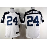 Nike Dallas Cowboys #24 Morris Claiborne White Thanksgiving Limited Jersey