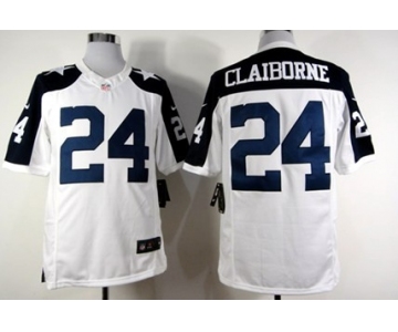 Nike Dallas Cowboys #24 Morris Claiborne White Thanksgiving Limited Jersey