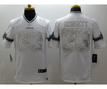 Nike Dallas Cowboys #33 Tony Dorsett Platinum White Limited Jersey