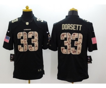 Nike Dallas Cowboys #33 Tony Dorsett Salute to Service Black Limited Jersey