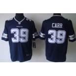 Nike Dallas Cowboys #39 Brandon Carr Blue Limited Jersey