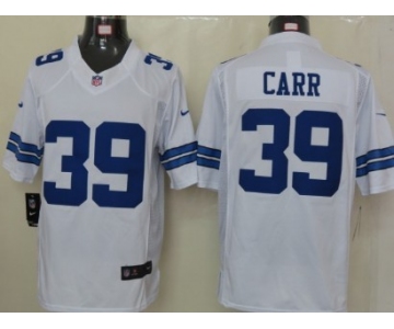 Nike Dallas Cowboys #39 Brandon Carr White Limited Jersey