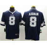 Nike Dallas Cowboys #8 Troy Aikman Blue Limited Jersey