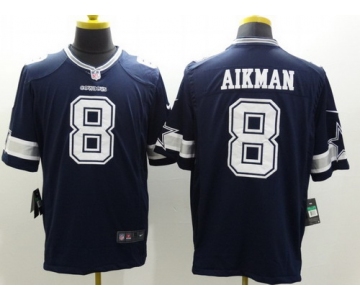 Nike Dallas Cowboys #8 Troy Aikman Blue Limited Jersey