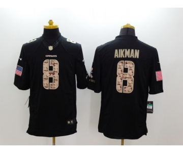 Nike Dallas Cowboys #8 Troy Aikman Salute to Service Black Limited Jersey