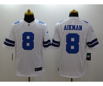 Nike Dallas Cowboys #8 Troy Aikman White Limited Jersey