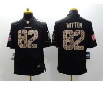 Nike Dallas Cowboys #82 Jason Witten Salute to Service Black Limited Jersey