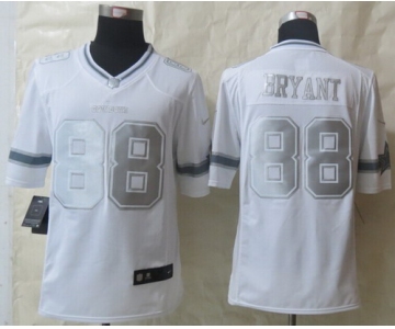 Nike Dallas Cowboys #88 Dez Bryant Platinum White Limited Jersey