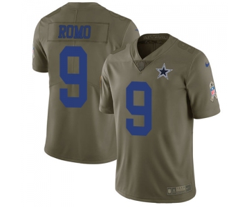 Nike Dallas Cowboys #9 Tony Romo Olive Men's Stitched NFL Limited 2017 Salute To Service Jersey