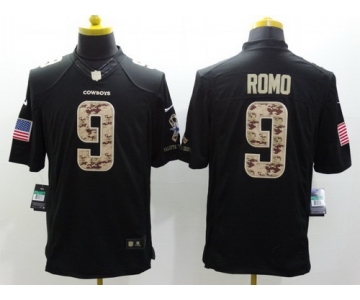 Nike Dallas Cowboys #9 Tony Romo Salute to Service Black Limited Jersey