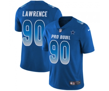 Nike Dallas Cowboys #90 Demarcus Lawrence Royal Men's Stitched NFL Limited NFC 2019 Pro Bowl Jersey