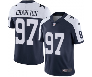 Nike Dallas Cowboys #97 Taco Charlton Navy Blue Thanksgiving Men's Stitched NFL Vapor Untouchable Limited Throwback Jersey