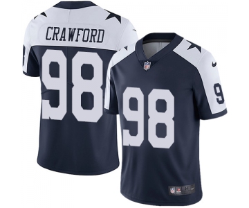 Nike Dallas Cowboys #98 Tyrone Crawford Navy Blue Thanksgiving Men's Stitched NFL Vapor Untouchable Limited Throwback Jersey