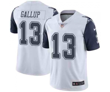 Nike Men's Dallas Cowboys 13 Michael Gallup White Color Rush Limited Jersey