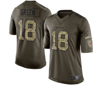 Bengals #18 A.J. Green Green Men's Stitched Football Limited 2015 Salute to Service Jersey