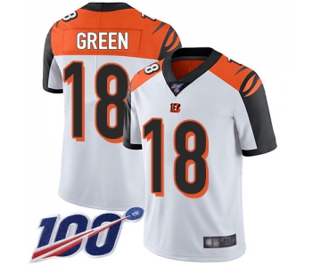 Bengals #18 A.J. Green White Men's Stitched Football 100th Season Vapor Limited Jersey