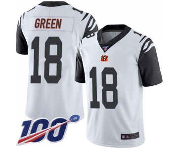 Bengals #18 A.J. Green White Men's Stitched Football Limited Rush 100th Season Jersey