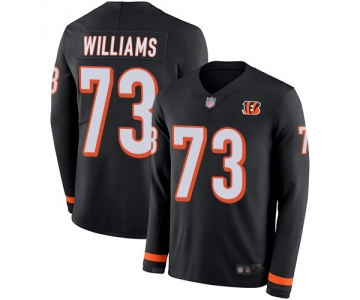 Bengals #73 Jonah Williams Black Team Color Men's Stitched Football Limited Therma Long Sleeve Jersey