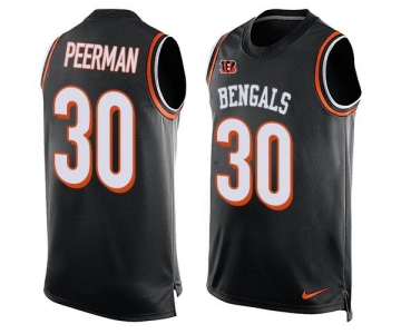 Men's Cincinnati Bengals #30 Cedric Peerman Black Hot Pressing Player Name & Number Nike NFL Tank Top Jersey