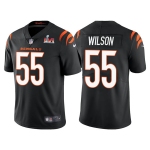 Men's Cincinnati Bengals #55 Logan Wilson 2022 Black Super Bowl LVI Vapor Limited Stitched Jersey