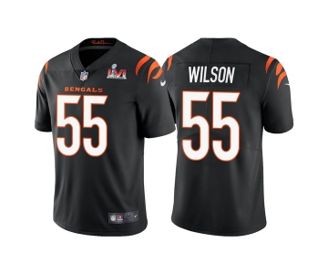 Men's Cincinnati Bengals #55 Logan Wilson 2022 Black Super Bowl LVI Vapor Limited Stitched Jersey