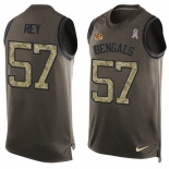 Men's Cincinnati Bengals #57 Vincent Rey Green Salute to Service Hot Pressing Player Name & Number Nike NFL Tank Top Jersey