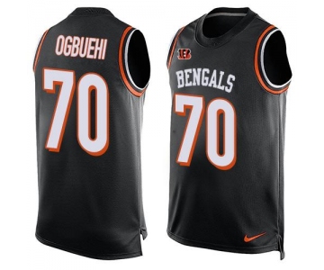 Men's Cincinnati Bengals #70 Cedric Ogbuehi Black Hot Pressing Player Name & Number Nike NFL Tank Top Jersey