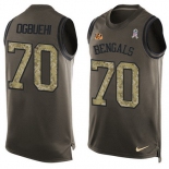 Men's Cincinnati Bengals #70 Cedric Ogbuehi Green Salute to Service Hot Pressing Player Name & Number Nike NFL Tank Top Jersey